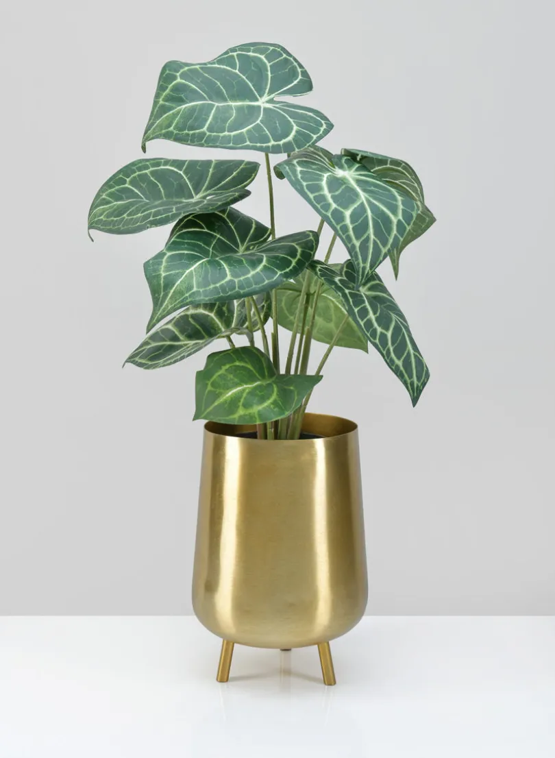 8in Tall Arash Gold Iron Mini Planter with Legs