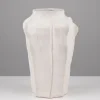 17in Tall Argamon Sand White Ceramic Deco Vase