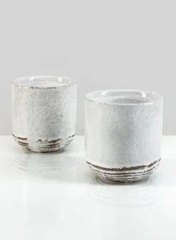 4.75in Tall Artisan Rustic White Pot, Set of 2