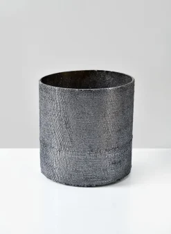 5in Tall Aswan Antique Burlap Glass Cylinder