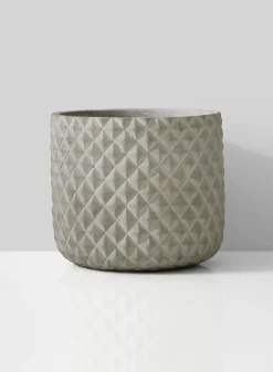 5in Tall Atelier Diamond Cement Cylinder Vase