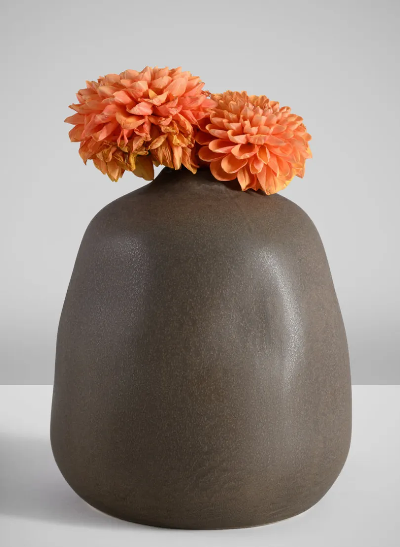 7.5in Tall Atelier Nature Tan Ceramic Vase