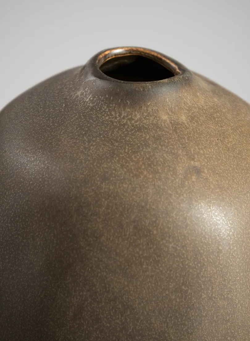 7.5in Tall Atelier Nature Tan Ceramic Vase