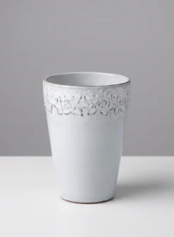 6in Tall Aurelie Rose Border Ceramic Cachepot, Set of 4
