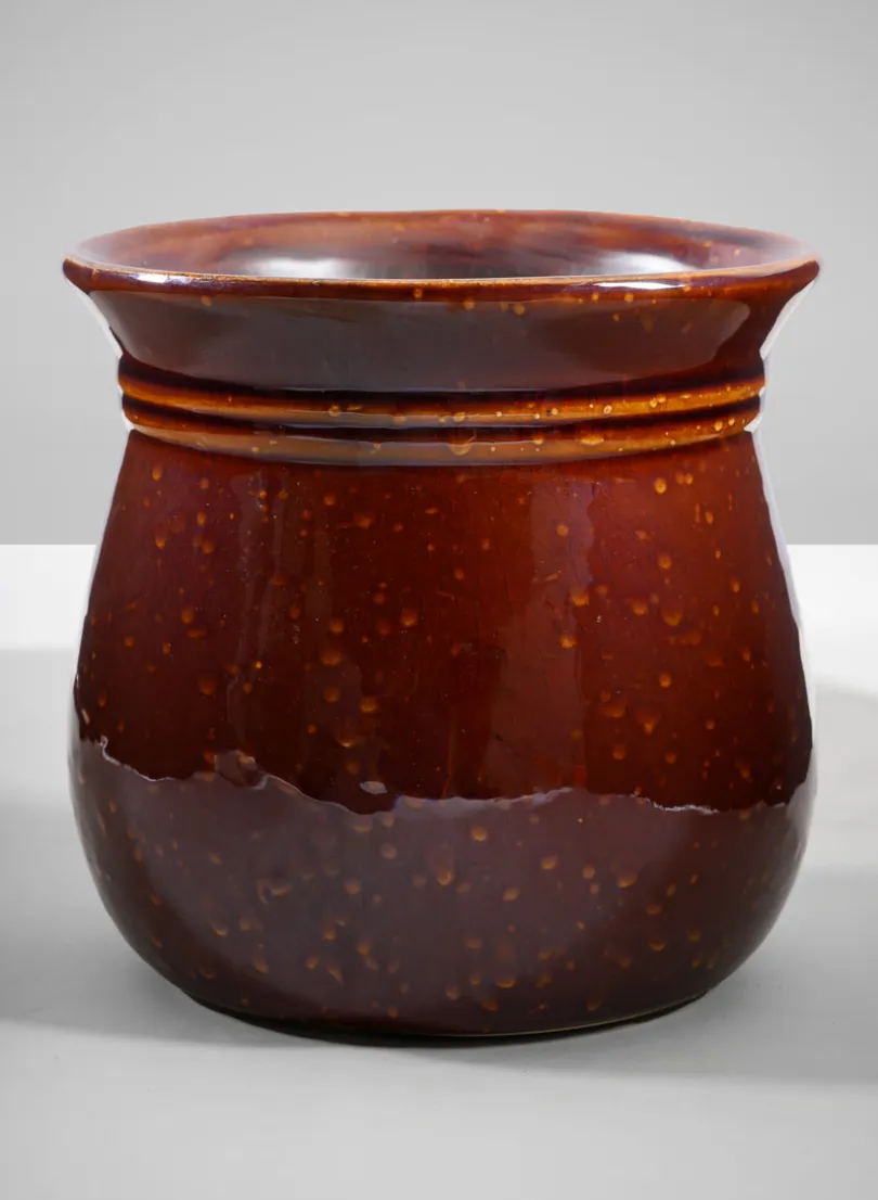 5in Tall Aveiro Oxblood Red Bell Ceramic Planter