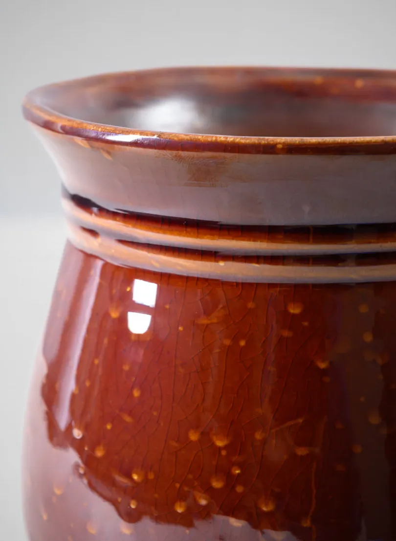 5in Tall Aveiro Oxblood Red Bell Ceramic Planter