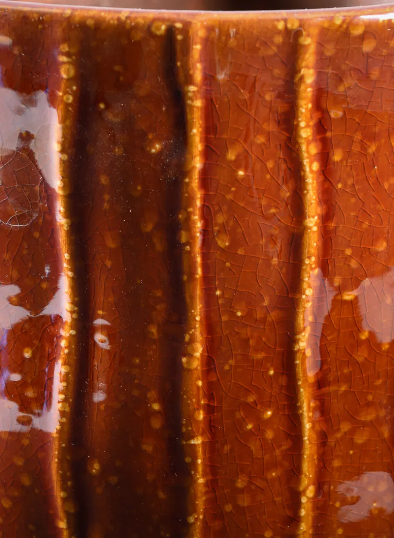 5.25in Tall Aveiro Oxblood Red Ceramic Cachepot