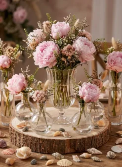 4in Tall Ball Glass Bud Vase