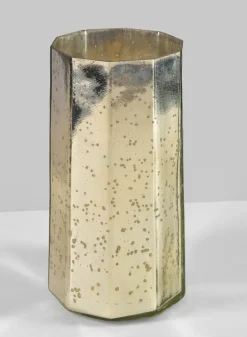 8in Tall Behram Old Silver Mercury Glass Vase