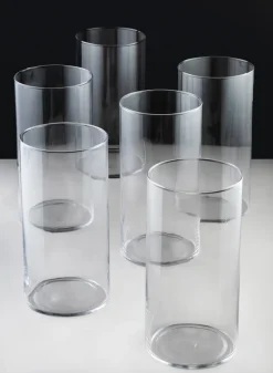 12in Tall Best Value Glass Cylinder Vase, Set of 6