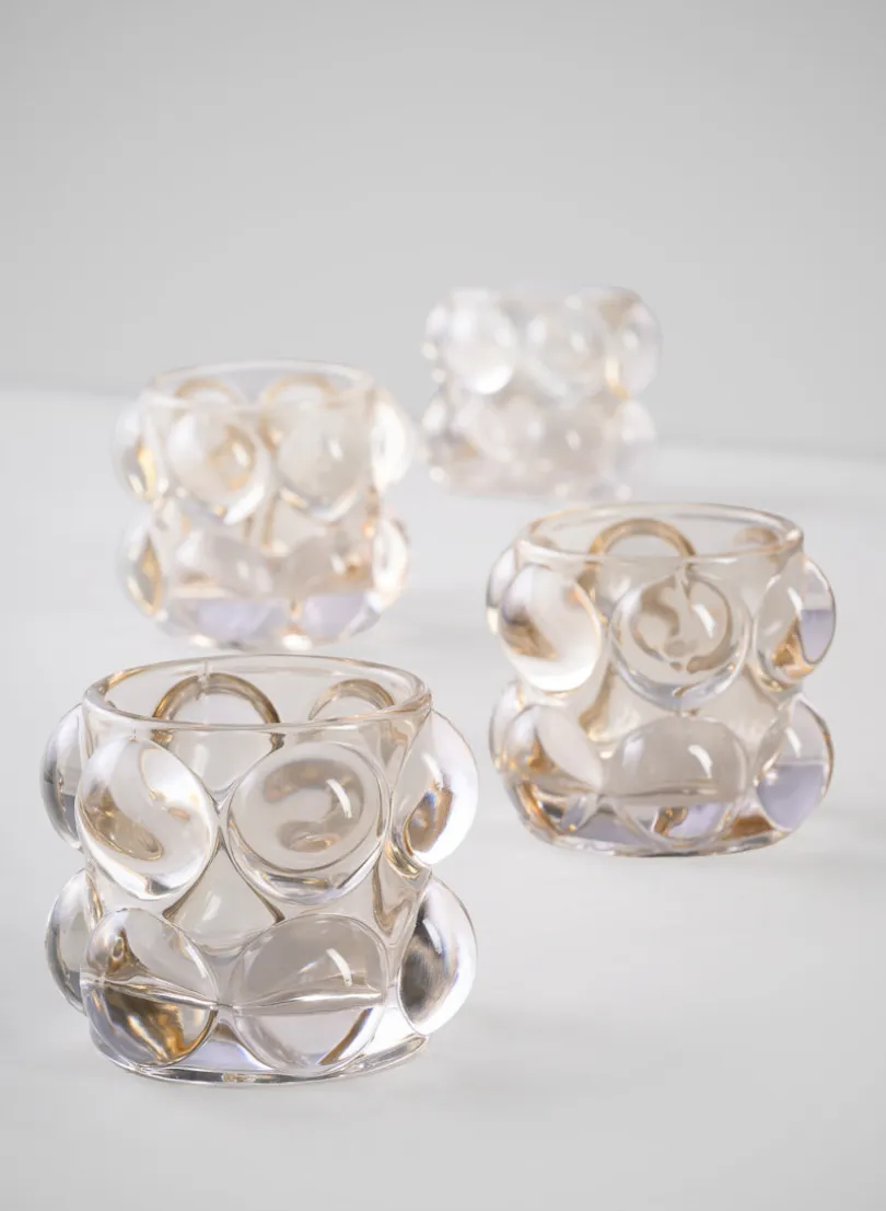 2.5in Tall Bijoux Tea Glass Light Holder, Set of 4