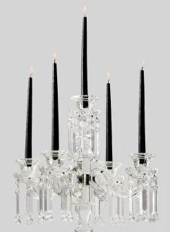 12in Tall Black Taper Candles, Set of 12