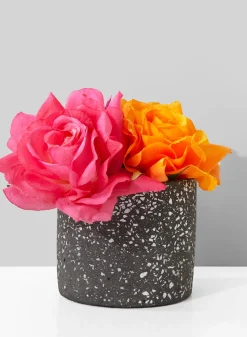 4in Tall Black Terrazzo Bowl