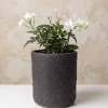 7in Tall Boheme Black Lava Ceramic Cylinder Pot, Case of 6