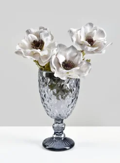 7in Tall Bombon Smoke Glass Goblet