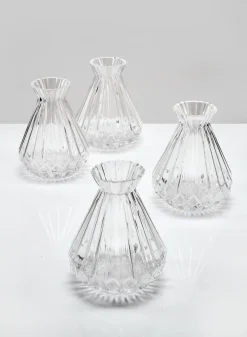4.5in Tall Bonbon Glass Bud Vase, Set of 4