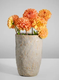 8in Tall Bursa Taupe Ceramic Vase