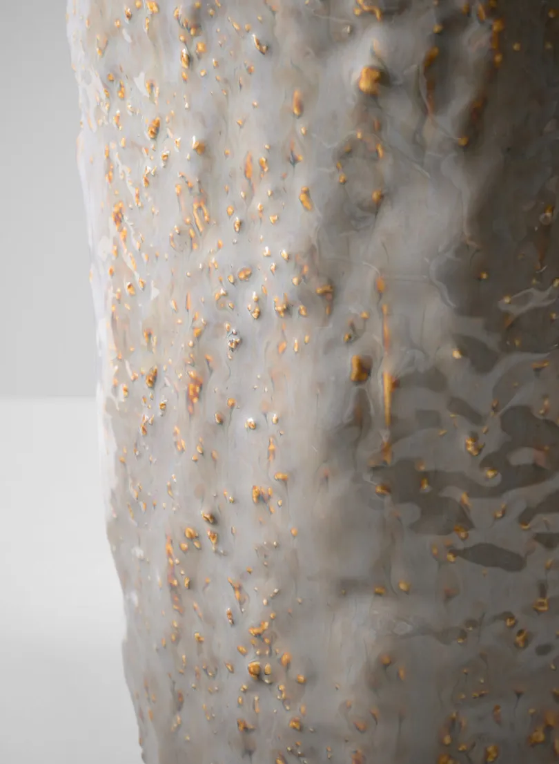 8in Tall Bursa Taupe Ceramic Vase