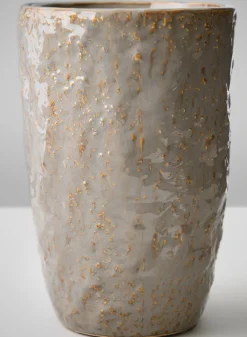 8in Tall Bursa Taupe Ceramic Vase