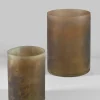 8in Tall Campagna Rust Frost Washed Artisan Glass Cylinder