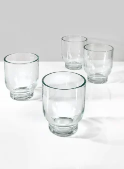 5in Tall Campana Glass Candleholder, Large, Set of 4