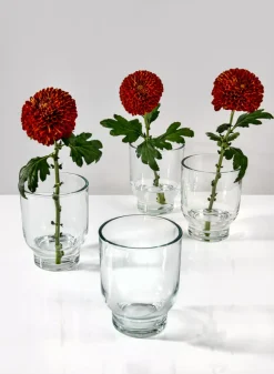 5in Tall Campana Glass Candleholder, Large, Set of 4