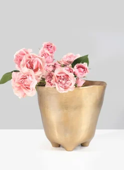 5.75in Tall Casablanca Gold Aluminum Vase