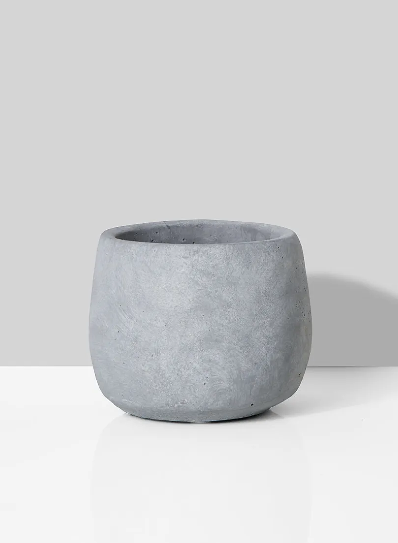 4 1/4in Tall Cement Fishbowl Vase