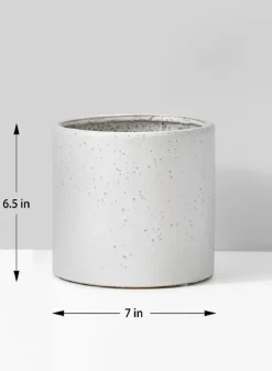 6.5in Tall Ceramic Round Cachepot