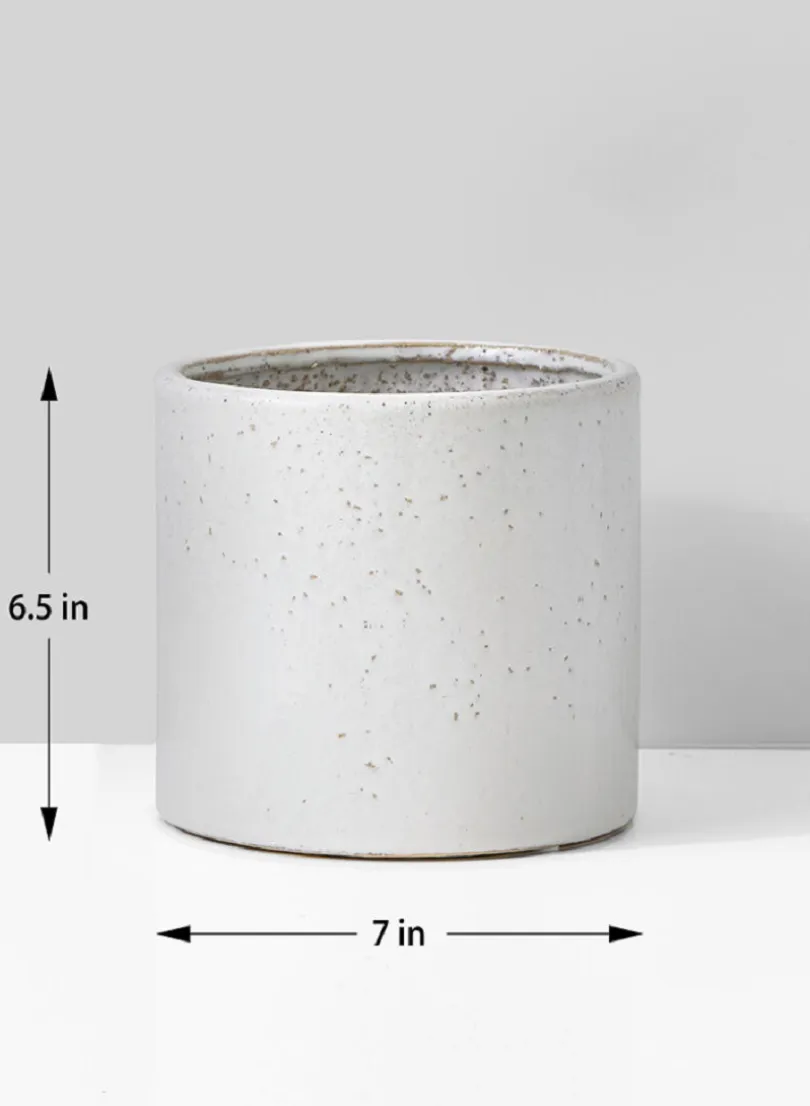 6.5in Tall Ceramic Round Cachepot
