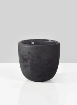2.5in Tall Charcoal Frost Tea Light Glass Holder, Set of 4