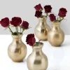 4.5in Tall Chateau Classic Gold Aluminum Bud Vase, Set of 4