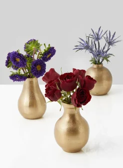 4.5in Tall Chateau Classic Gold Aluminum Bud Vase, Set of 4