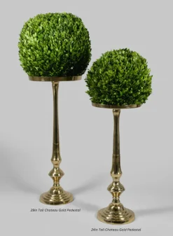24in Tall Chateau Gold Metal Pedestal Holder