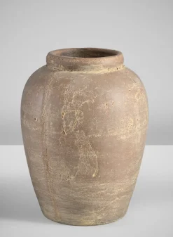 9in Tall Cintra Aged Clay Look Jar Stoneware Vase