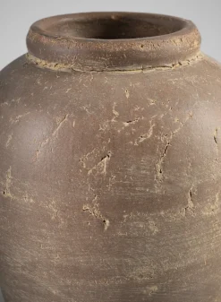 9in Tall Cintra Aged Clay Look Jar Stoneware Vase
