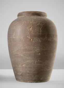 9in Tall Cintra Aged Clay Look Jar Stoneware Vase