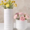 5in Tall Clay White Porcelain Cylinder with Gold Edging