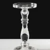 11in Tall Clear Crystal Look Glass Pillar and Taper