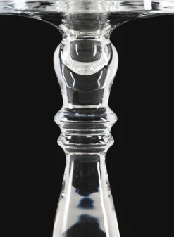 11in Tall Clear Crystal Look Glass Pillar and Taper