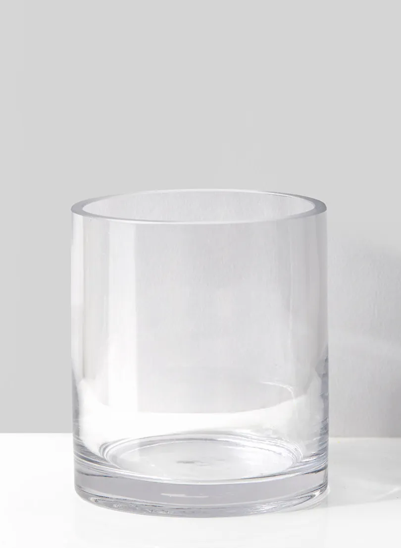 4in Tall Clear Glass Cylinder Vase