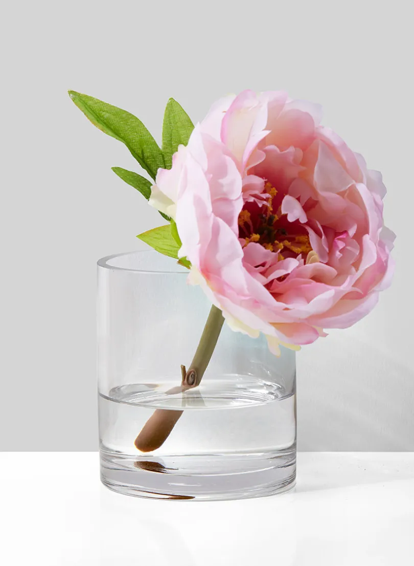 4in Tall Clear Glass Cylinder Vase
