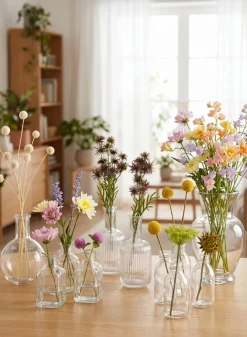 4.5in Tall Clear Glass Square Bottle Bud Vase