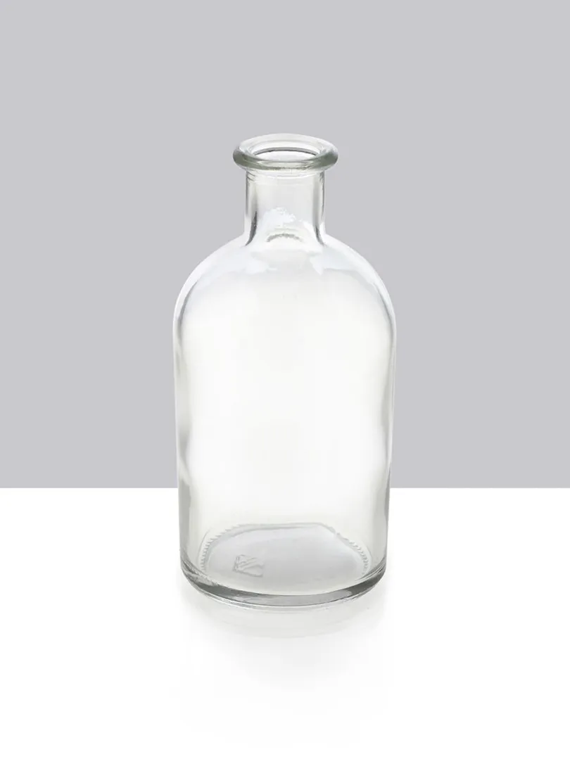 5.25in Tall Clear Medicine Bottle Bud Glass Vase, Set of 6