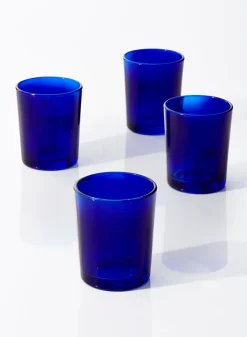 2.5in Tall Cobalt Blue Glass Votive Holder, Set of 4