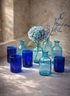 2.5in Tall Cobalt Blue Glass Votive Holder, Set of 4