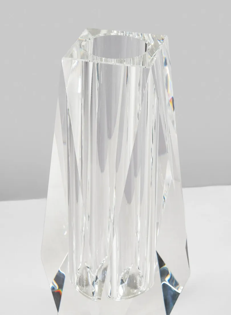 8.5in Tall Coffee Table Crystal Glass Vase