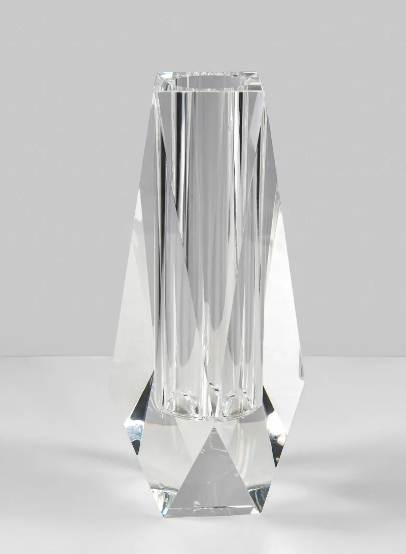 8.5in Tall Coffee Table Crystal Glass Vase
