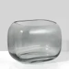 5.5in Tall Cool Grey Glass Square Fishbowl Vase