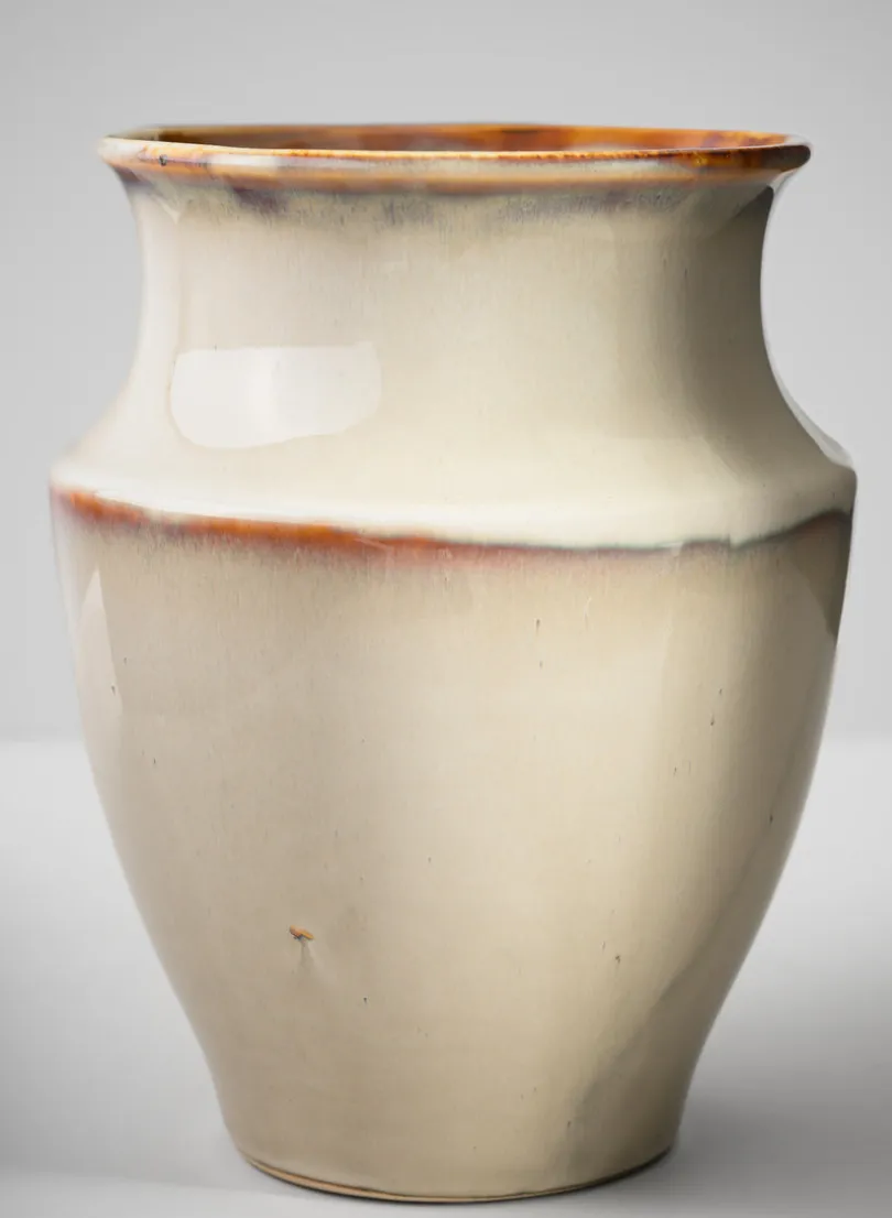 8in Tall Cream Evora Ceramic Vase